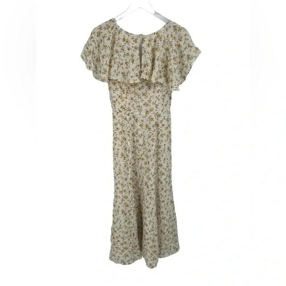 New Reformation Bronwen Capelet Midi Dress in Adagio Ditzy Floral Size 8 B1918 - Picture 7 of 8